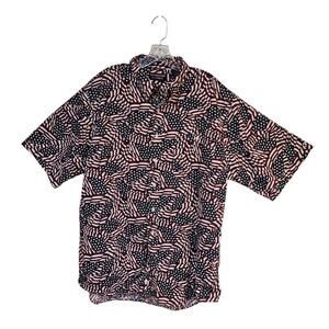 Roundtree & Yorke USA Flag Shirt Men’s XL Red/White/Blue Button Down Patriotic